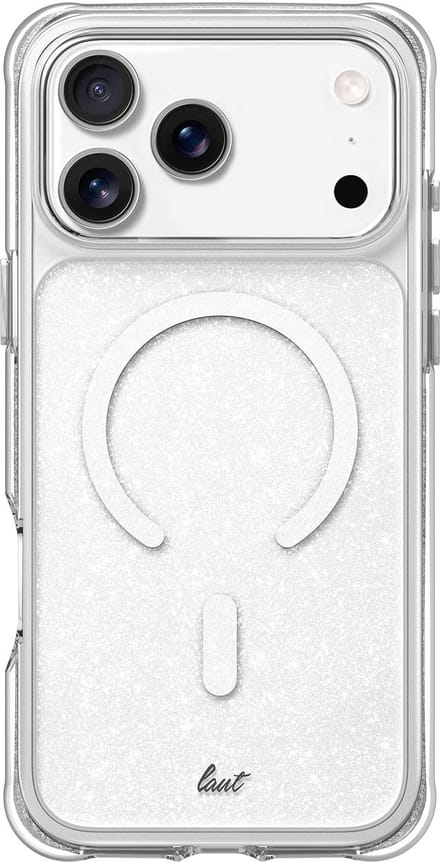 LAUT AERO SPARKLE iPhone Hoes – Crystal Clear met Glinsterend Effect & 6m Valbeveiliging | MagSafe Compatible | Apple iPhone 17 Pro Max