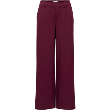 Object bordeaux dames broek   Wide leg fit   Elastische boord   Duurzaam   Regular waist Bordeaux 36