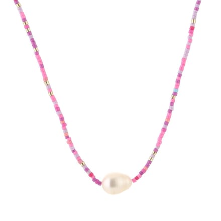 Ketting Debby - Michelle Bijoux - Kralenketting - One size - Fuchsia
