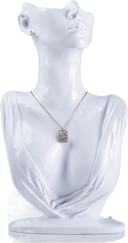 Sieraden Display - Hanger Standbeeld - Sieraden Presenteren - Realistisch Buste Model - 32cm Hoog - Wit