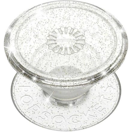 PopSockets PopGrip - Afneembaar - Translucent Clear Glitter Silver