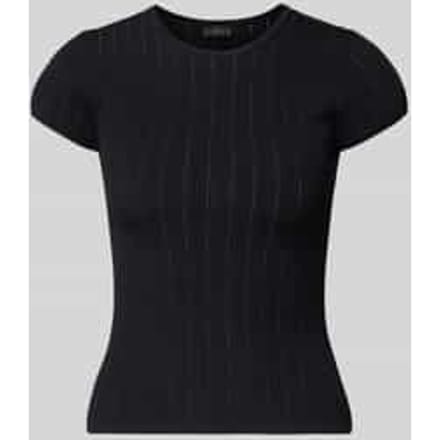T-shirt in pointellelook met ronde hals
