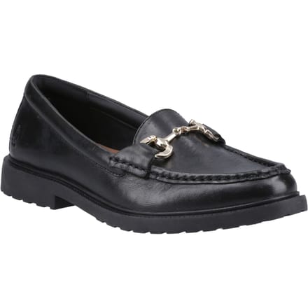 Hush Puppies Verity Snaffle Leer Dames Zwarte Instappers