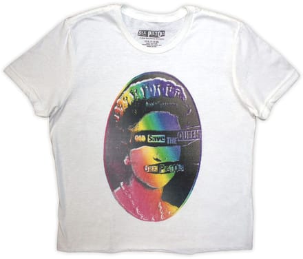 Sex Pistols - God Save The Queen Rainbow Print Crop top - M - Wit