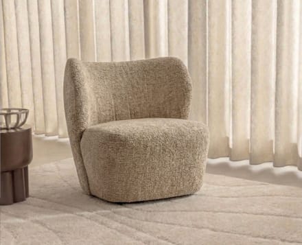 Fauteuil Riley - Beige - Japandi - 75x82x80 cm