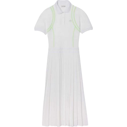 Lacoste Dames Neon Tape Poloshirt Jurk (Wit)