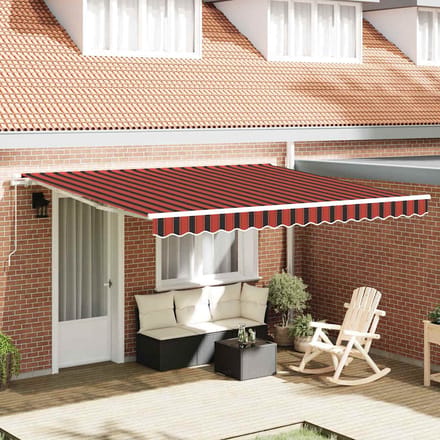 vidaXL - Uitschuifbare - luifel - Oranje - 400 - × - 350 - cm - Polyester - en - Aluminium