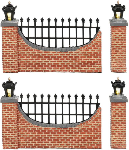 Luville - Fence Brown Lighted - Set van 4