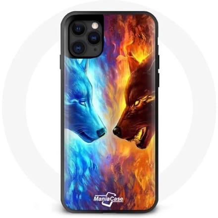 Coque iphone 13 pro good vs evil wolf
