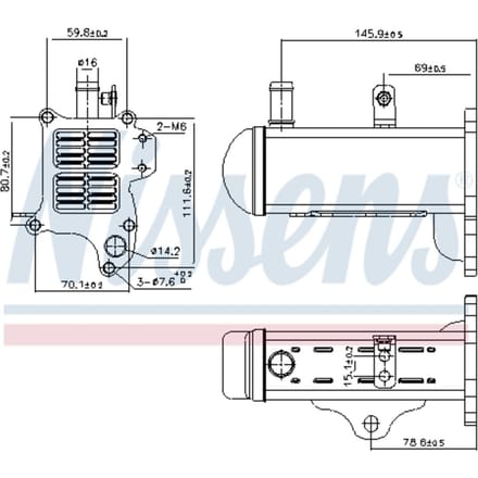 Radiator, uitlaatgasrecirculatie NISSENS 989425