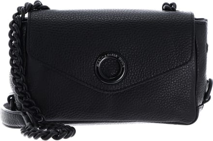 MANDARINA DUCK Leren Avondtas Schoudertas Mellow Neon Crossover Bag Nero Zwart