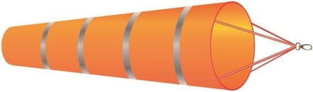 Windzak - Windmeter - Windrichting meten - Hoge zichtbaarheid ontwerp - 150 cm lengte - Oranje met lichtbalk