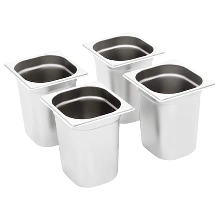vidaXL - Gastronormbakken - 8 - st - GN - 1/6 - 200 - mm - roestvrij - staal