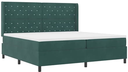 vidaXL - Boxspring - bed - met - matras - Donkergroen - 200 - x - 200 - cm - Fluweel