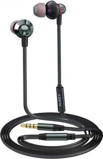 AUKEY In Ear hoofdtelefoon, Bedrade hoofdtelefoon Bas Stereo Oordopjes Headset met microfo