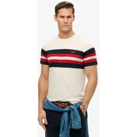 Superdry Essentials T-shirt met Strepen Wit Grootte: L