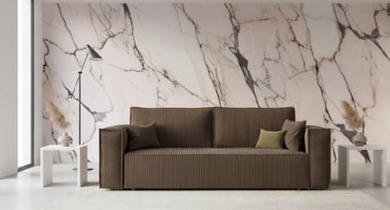 Luxe Uitschuifbare Slaapbank – Bruin – 255x105 cm – Fluweel – Industrohome