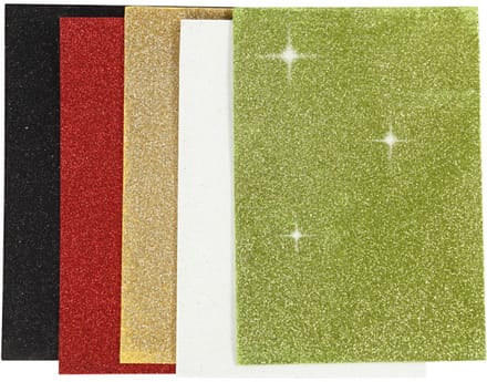 CC EVA Foam Glitter Kerst A5 2mm 5 vel