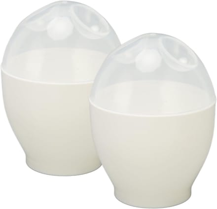 Eierkoker - 2 stuks - Magnetron Eierkoker - Ei Koker - Draagbare Mini Snelle Eierkookbeker - Voor Keuken Ontbijt - Wit
