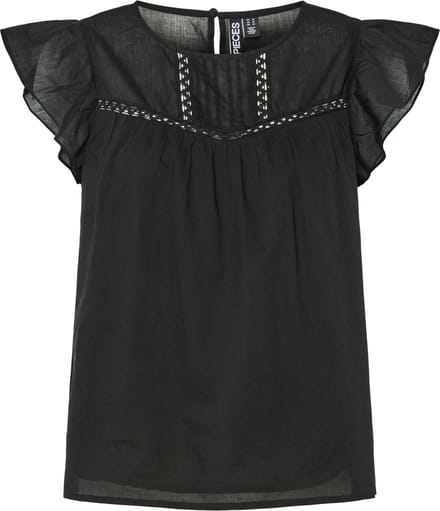 PIECES - PCASTRID SL O-NECK TOP WVN D2D DMO - Dames - Blouses