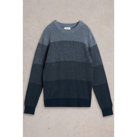 White Stuff Twisted Colourblock Crew Dark Navy Taglia: L | Maglioni a maglia Outlet | Uomo | Blu