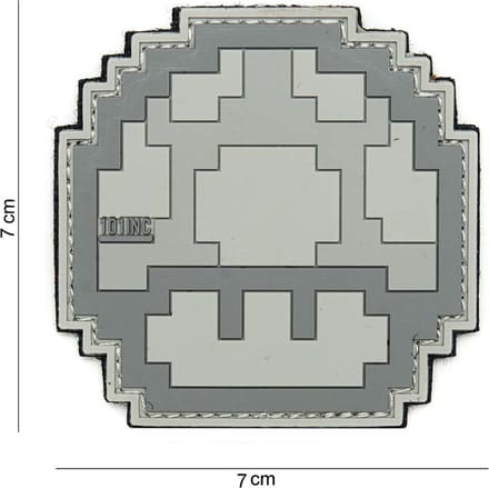 101 Inc Embleem 3D Pvc Mushroom Grijs  14057