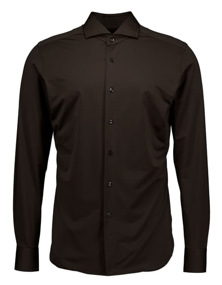 Xacus Active Shirt Lange Mouw Overhemden Donkerbruin Act520ml/11460