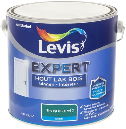 Levis - Expert Hout Lak Binnen Satin Mix - Shady Blue A60 - Mengverf - 2,5 L