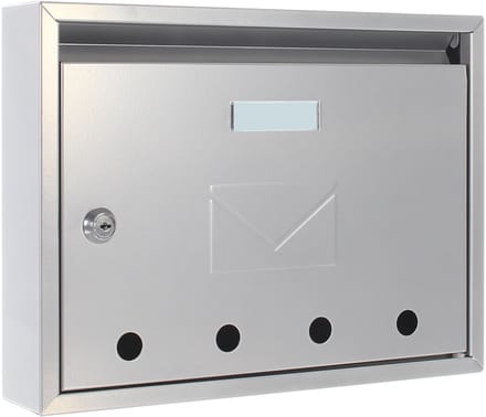 Rottner Brievenbus Imola - Zilver - 24x32x6 cm - Afmeting inworp:29,5 x 2 cm