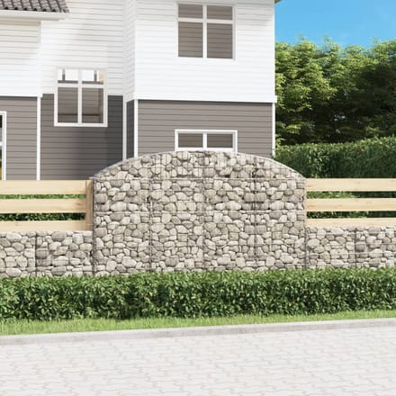 vidaXL - Schanskorf - gewelfd - 200x30x120/140 - cm - gegalvaniseerd - ijzer
