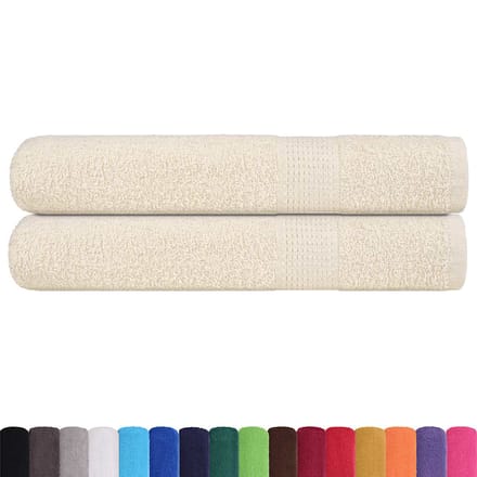 vidaXL - Handdoeken - FROGN - 2 - st - 100x200 - cm - 360 - g/m² - crème