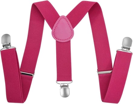 Fako Fashion - Kinder Bretels - Effen - 65cm - Donkerroze