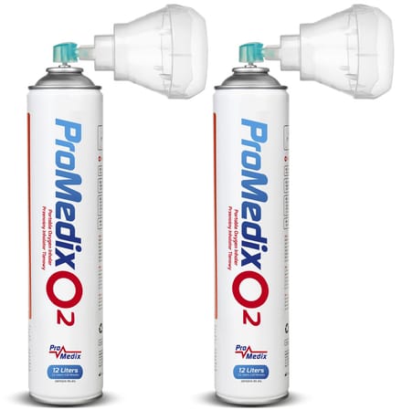 Promedix PR-994 - Set van 2 stuks Draagbare zuurstofinhalator in een blik 99,4% O2 12L