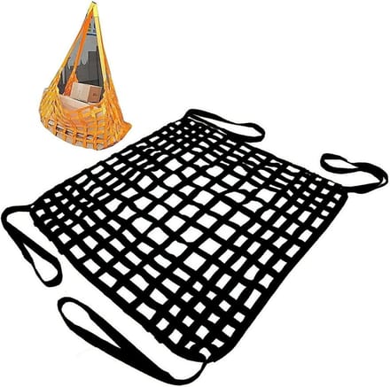 Elastisch Ladingsnet - Hijsnet Vrachthijsnet - Veilig Vracht Vervoer - Sterk Polyester Ontwerp - 3 x 3M - Zwart