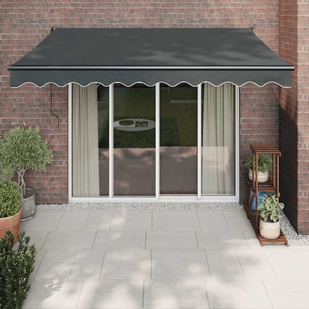 vidaXL - Uitschuifbare - luifel - Antraciet - met - Antraciet - Frame - 3,5 - x - 2,5 - m