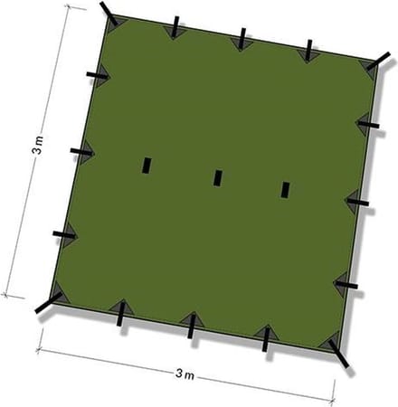 Tarp 3,5x3,5 Olive Green