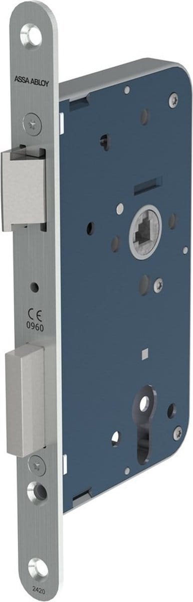 Insteekslot - RVS geborsteld - RVS - Lips - Lips 2420 dag- en nachtslot RVS afgerond, doornmaat 50 mm