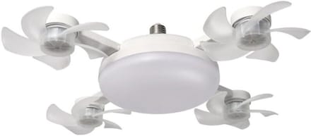fan-LED-plafondventilator met afstandsbediening, dimbare LED-plafondventilator (vier koppen)
