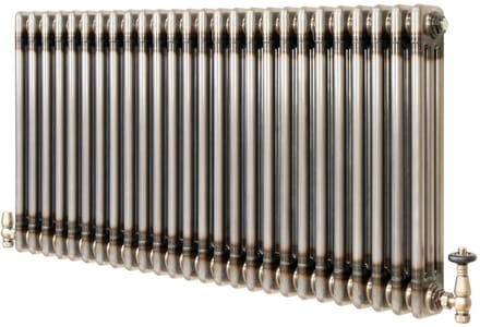 Kolomradiator - 3-kolom 600x1190 mm - ruw metaal - incl. kraan