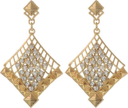 Behave - Oorhangers dames - Goudkleur kristal - Art deco stijl