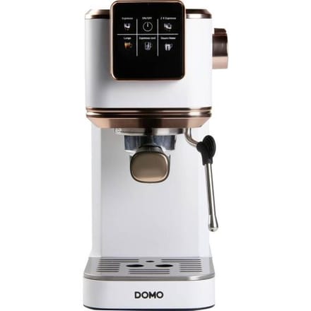 DOMO DO746K Espressomachine - Met Stoompijpje - 20 Bar - Pistonmachine - Koffiecupmachine - Wit - Rosé