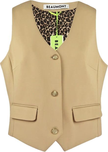 Beaumont - lichtbruin gilet - maat 40