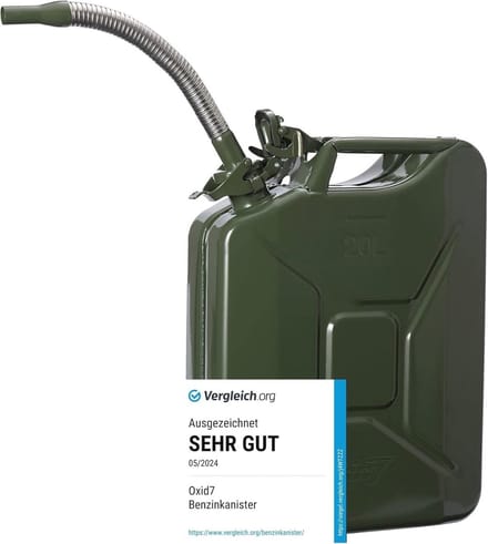 Metalen jerrycan 20 liter olijfgroen