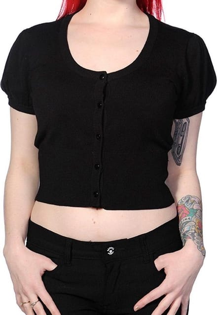 Banned - Short Plain Cardigan - S - Zwart