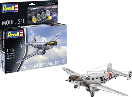 Revell Modelbouwpakket Vliegtuigen - 63811 Beechcraft Model 18 - Propeller Vliegtuig - Model Set Plastic - 1:48 - Modelbouw