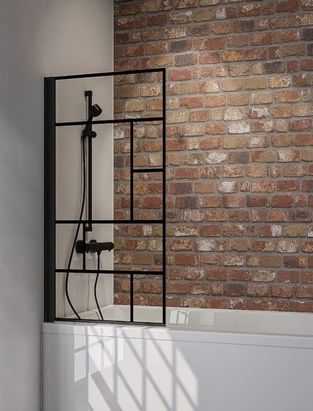 Schulte Badwand - 80x140 cm - mat zwart - veiligheidsglas Decor Atelier 1 - trend