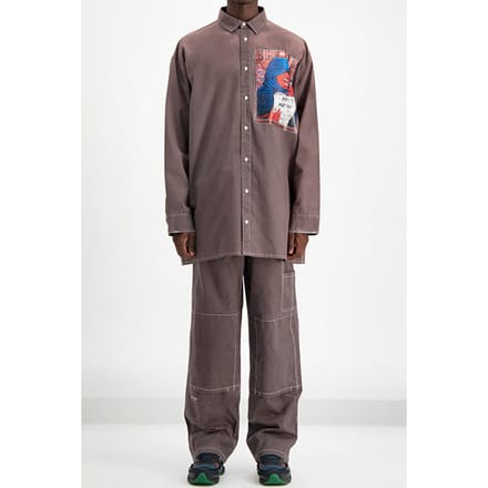 Daily Paper Grey Deni Shirt Maat: S | Overhemden Outlet | Unisex | Bruin