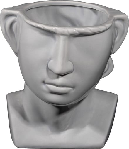WOOOD Exclusive Ruben Pot - Keramiek - Grijs - 18x17x15