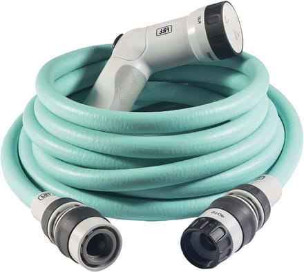 15 m tuinwaterslang voor irrigatie verlengbaar compact licht - multi-jet spuitstuk Aquamarijn
