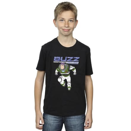 Disney Jongens Lightyear Buzz Sprong naar Actie T-Shirt (Zwart)